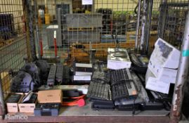 Collection of computer and power spares - approx. 40x keyboards, power sockets and more