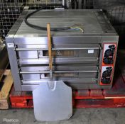 Zanolli Citizen EP70 4+4/MC stainless steel electric countertop twin deck pizza oven