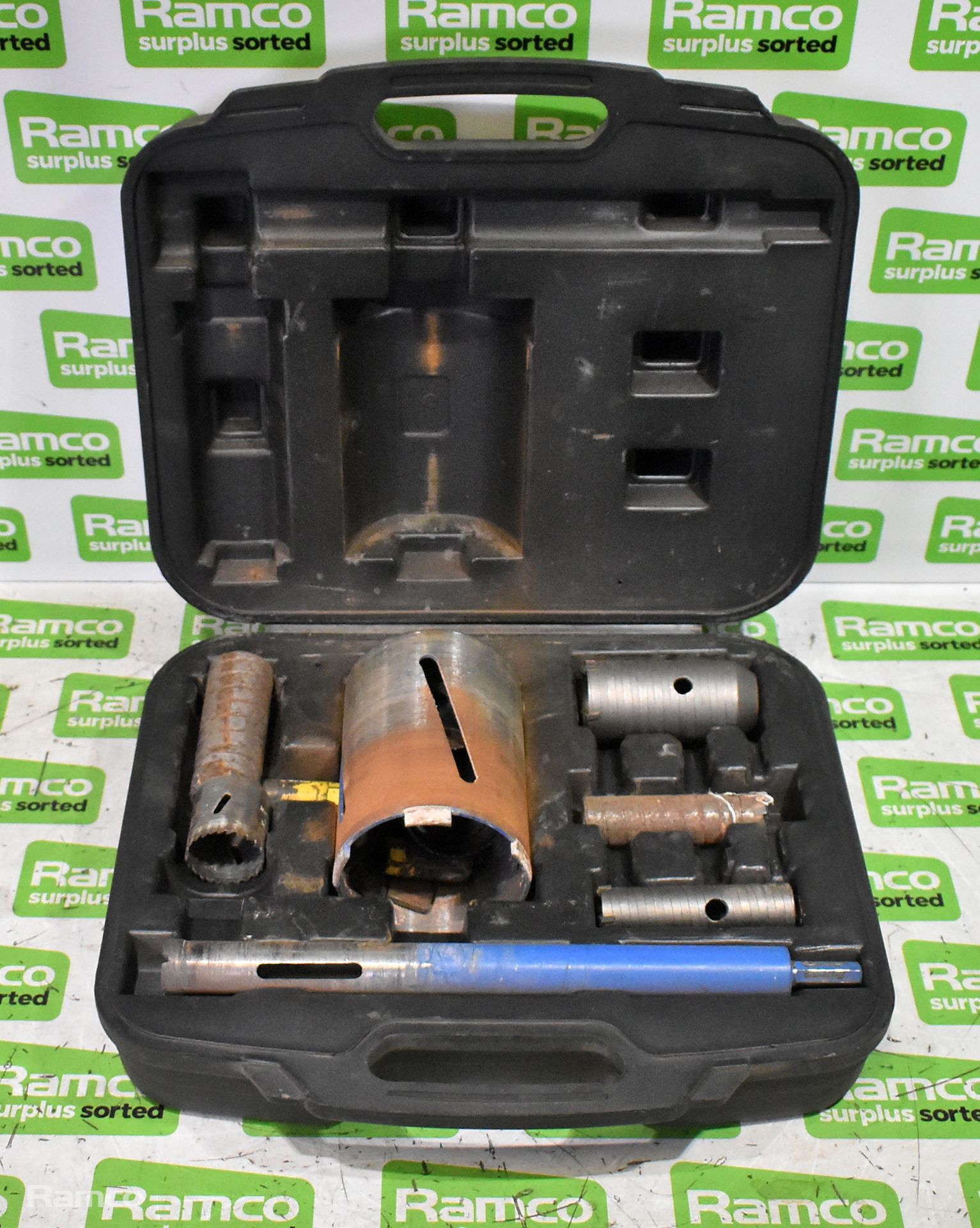 Diamond metric core bit set with case