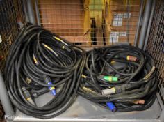 2x Sets of 5 H07RN-F 450/750V cables with Powerlock L1, L2, L3, N-Blue and E-Green connectors