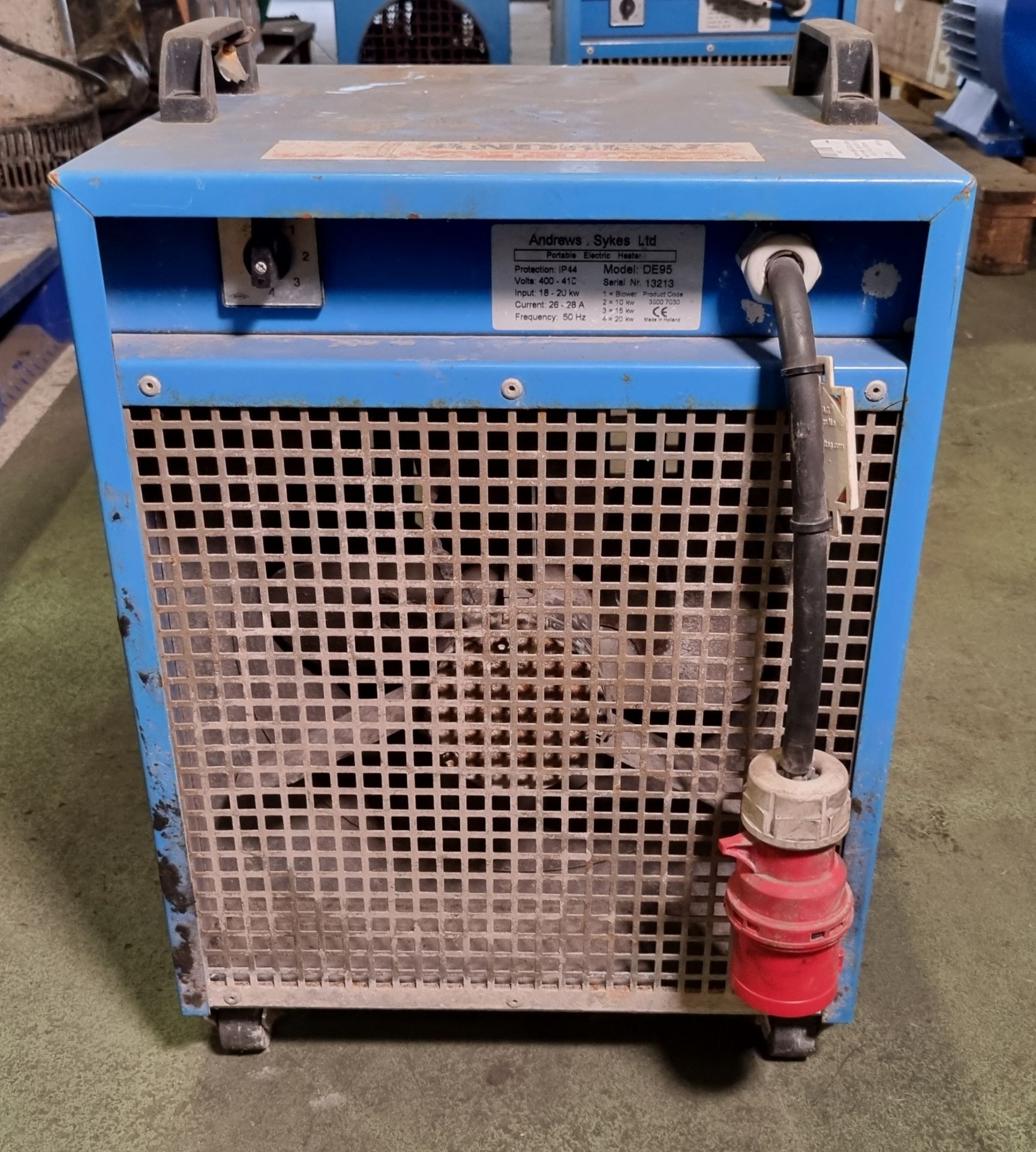 Andrew Sykes DE95 portable electric heater - 400-415V - W 400 x D 450 x H 580mm - Image 3 of 4