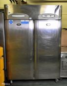 Foster PREMG1350H 380l stainless steel 2 door fridge on casters, no shelves