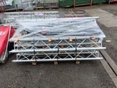 11x aluminium 3 point stage truss sections with fittings - W 2040 x D 1120 x H 940mm - 149kg