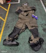 7x Typhoon coxswain drysuit with bag - mixed sizes