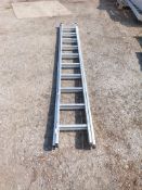 20 tread aluminium double extension ladder - approx 18ft in length