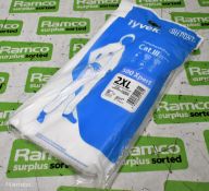 412x Disposable white coveralls - mixed sizes - expired
