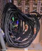 Set of 5 H07RN-F 450/750V cables with Powerlock L1, L2, L3, N-Blue and E-Green connectors