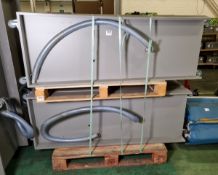 4x Free standing single hand wash stations in grey - NO TAPS