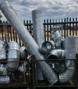 Ventilation spiral ducting joint pipes - mixed sizes and conditions - W 1200 x D 1000 x H 1900mm