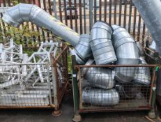 Ventilation spiral ducting joint pipes - mixed sizes and conditions - W 1200 x D 1000 x H 1900mm