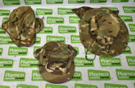 100x British Army MTP mixed hats - cold weather, tropical and combat - mixed sizes