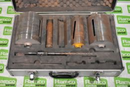 Diamond metric core bit set with case - Incomplete