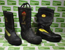 56x paired wellington boots - mixed types - mixed sizes