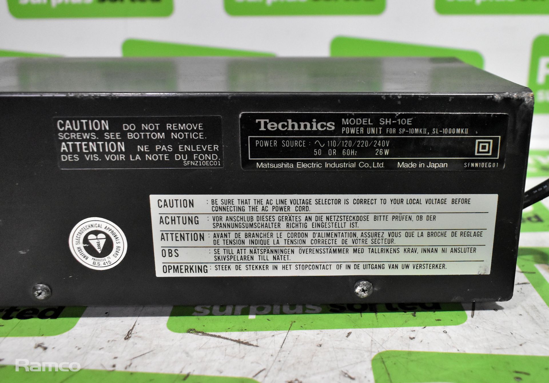 Technics SP-10MK2 direct drive turntable with Technics SH-10E power supply and tonearm unit - Image 7 of 8