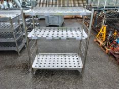 B-Line stainless steel 3 shelf drying rack - W 1200 x D 590 x H 1500mm