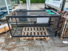 Black metal mesh safety cage - W 900 x D 910 x H 1800mm
