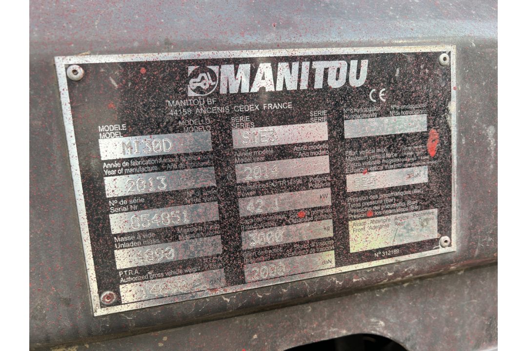 2014 Manitou MI 30 D diesel forklift truck - 3569 hours - full details in description - Image 33 of 34