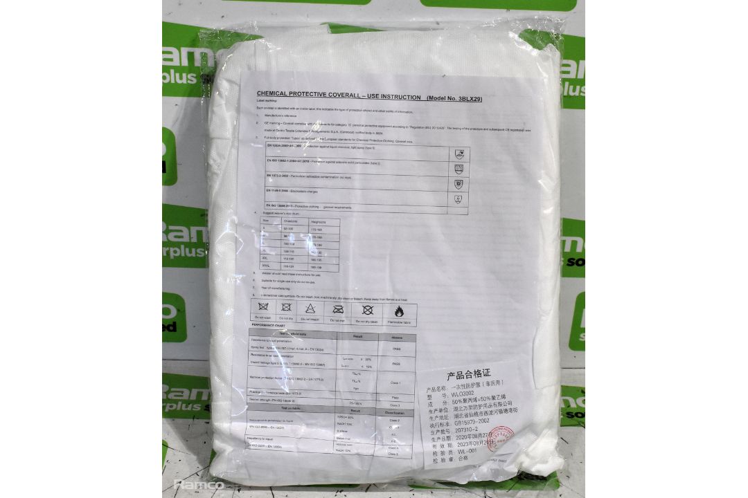 280x Disposable white coveralls - mixed sizes - Image 2 of 5