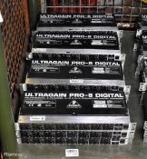 12x Behringer Ultragain Pro-8 ADA8000 professional 8-channel A/D & D/A converters