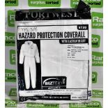 123x Disposable white coveralls - mixed sizes