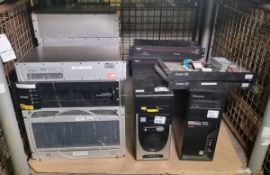 Data card enclosures with 2x PC towers with no HDD
