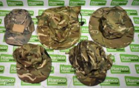 150x British Army MTP mixed hats - cold weather, tropical and combat -mixed sizes