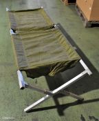 15x British Forces folding cots - may be incomplete or require repair