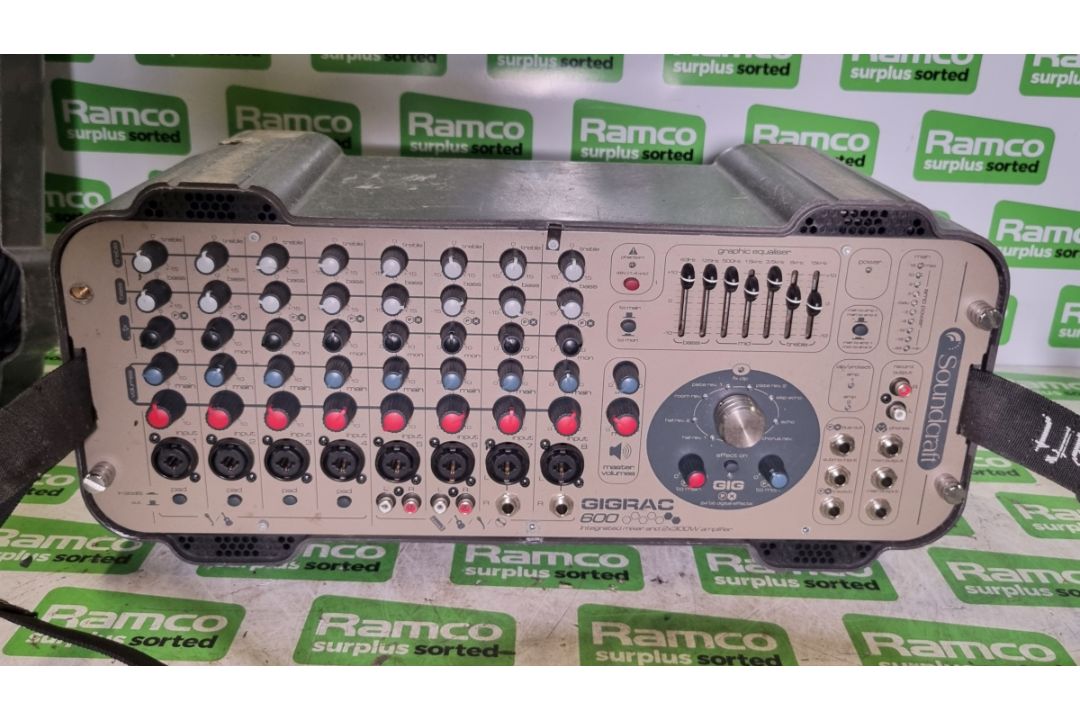 Gigrac 600 Soundcraft integrated mixer and 2x 300W amplifier with case - Image 1 of 7