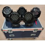 5x JLL Pixel Wash in flight case - omega clamps are included (may not be pictured)