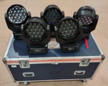 5x JLL Pixel Wash in flight case - omega clamps are included (may not be pictured)