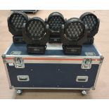 5x JLL Pixel Wash in flight case, omega clamps are included (may not be pictured)