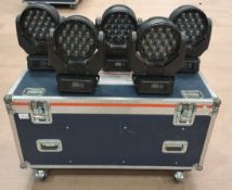 5x JLL Pixel Wash in flight case, omega clamps are included (may not be pictured)