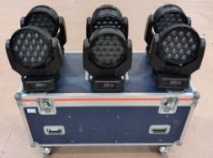 6x JLL Pixel Wash in flight case, omega clamps are included (may not be pictured)