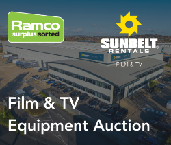 Sunbelt Rentals Film & TV auction - used equipment sale of lighting, camera, audio and accessories - DELIVERY ONLY