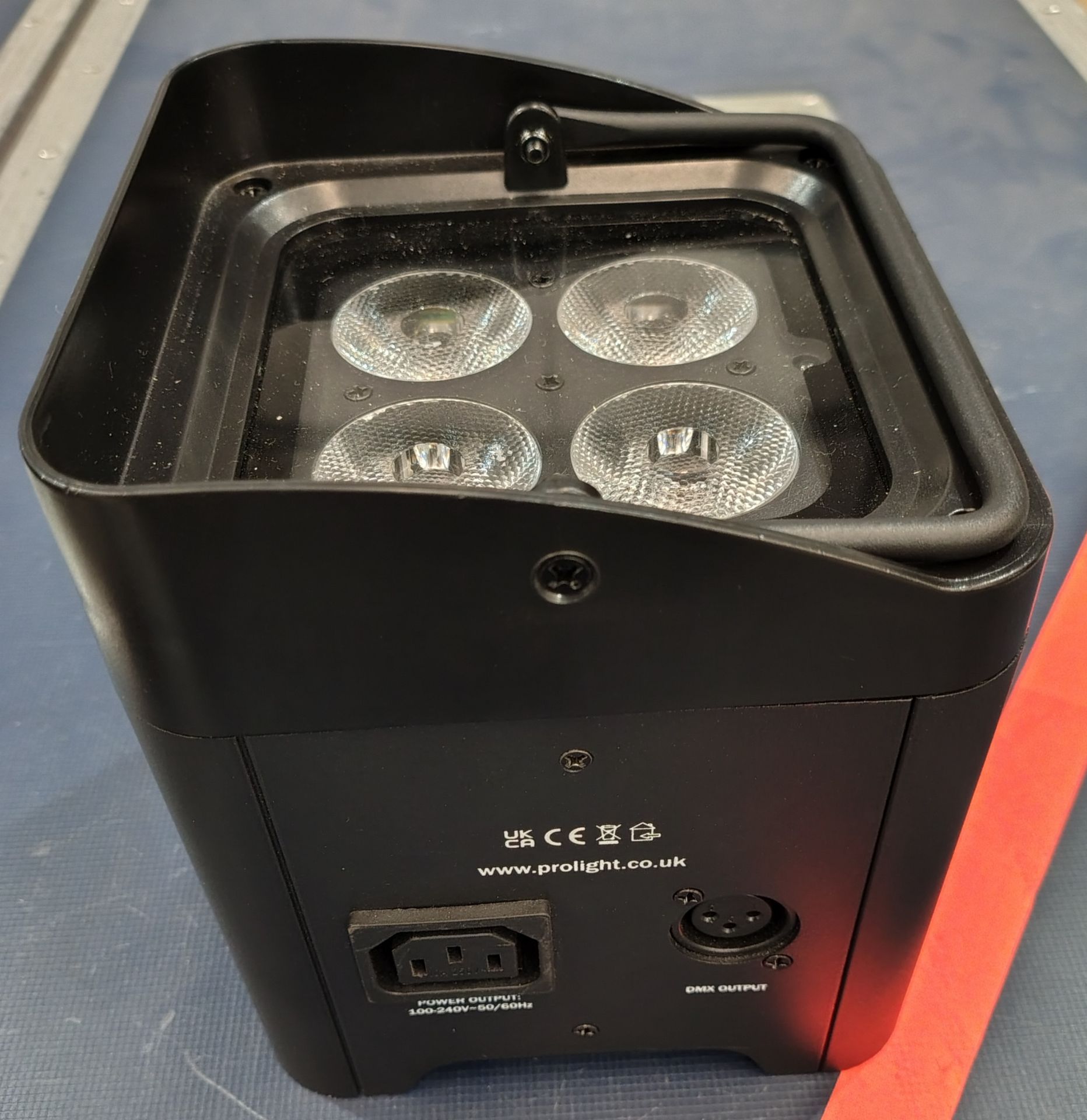 4x Equinox Colour Raider Lithium LED Uplighter in carry bag - Image 2 of 6