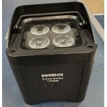 8x Equinox Colour Raider Lithium LED Uplighter in 2x carry bag