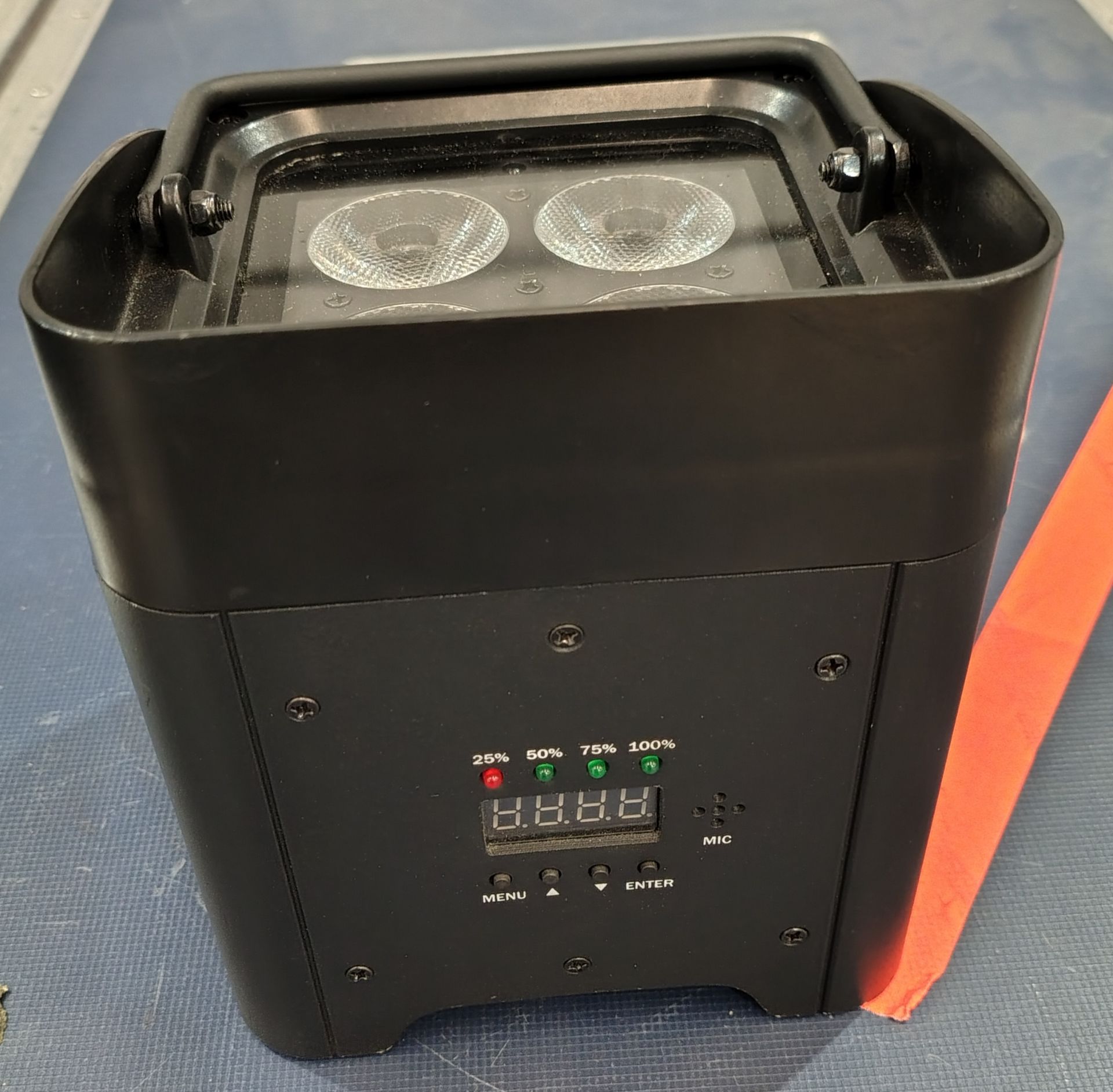 4x Equinox Colour Raider Lithium LED Uplighter in carry bag - Image 3 of 6