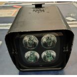 2x Equinox Colour Raider Lithium LED Uplighter in powered flight case - L 78 x W 55 x H 40cm