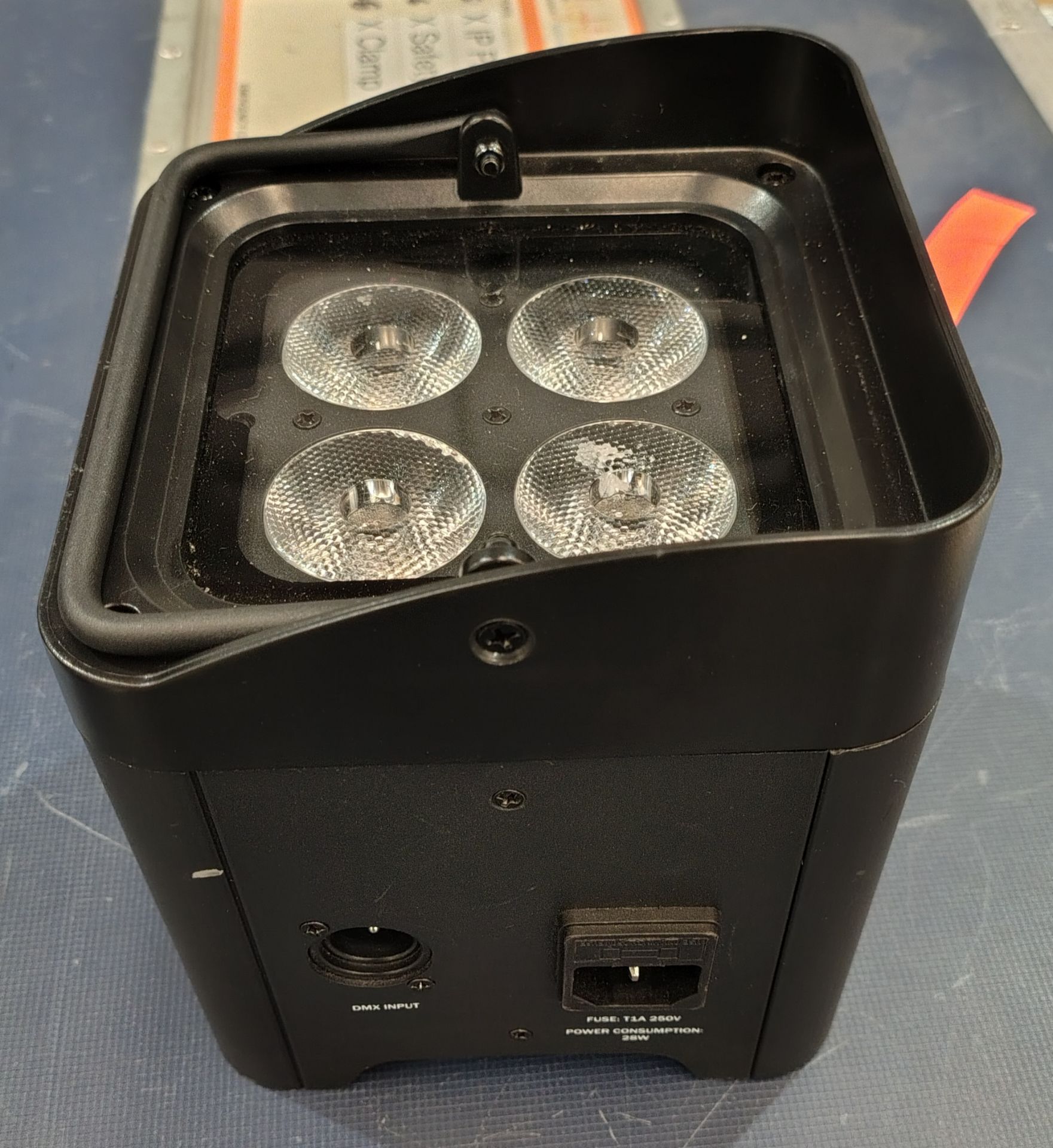 4x Equinox Colour Raider Lithium LED Uplighter in carry bag - Image 5 of 6
