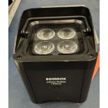 8x Equinox Colour Raider Lithium LED Uplighter in 2x carry bag