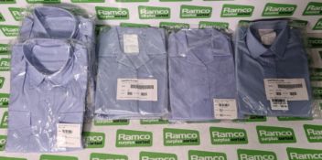 12x British RAF short sleeved shirts - Blue - mixed genders - see pictures for sizes Unuse