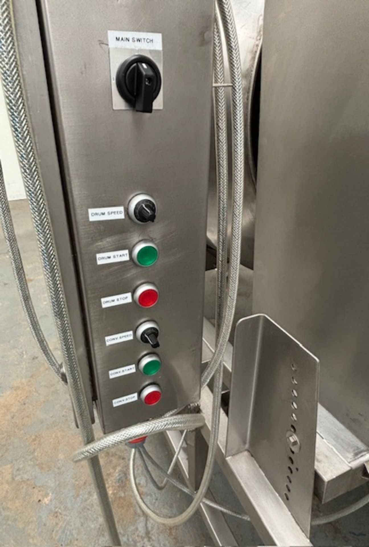 JBT drum coater with product conveyor - CE marked - 3 phase - 300cm L x 100cm W x 185cm H - Image 3 of 7