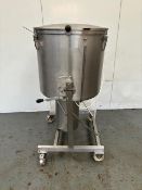 Vakona tipping tumbler with scrape wall stirrer - 3 phase - 55cm L x 95cm W x 155cm H