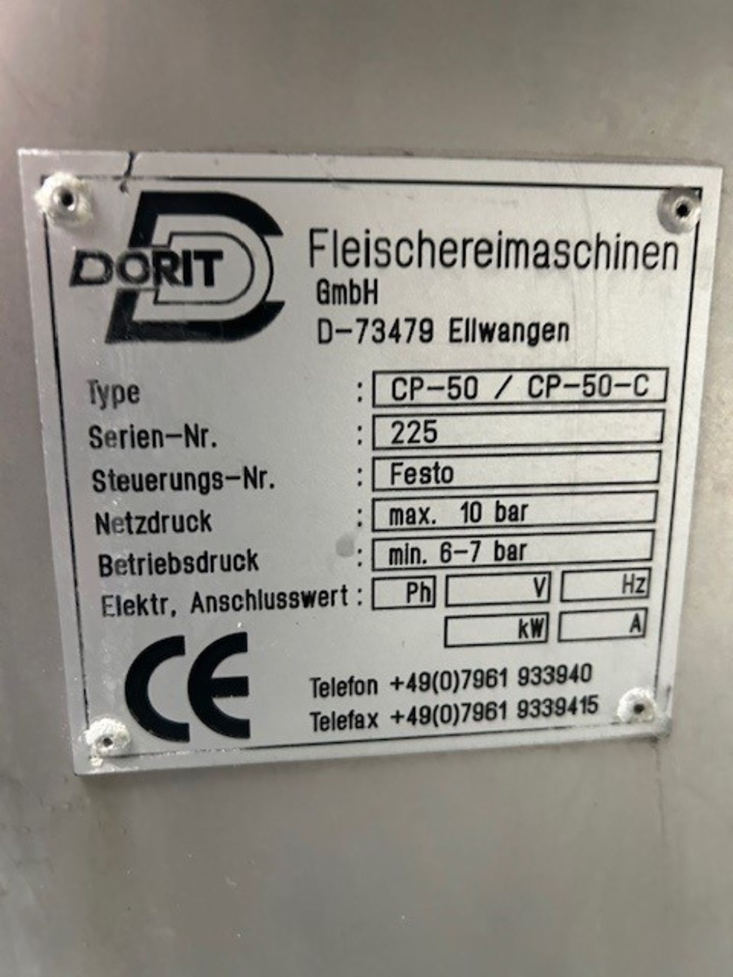 Dorit press - 3 phase - used for pressing kebabs, hams etc - 170cm L x 70cm W x 135cm H - Image 5 of 5