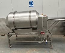 JBT drum coater with product conveyor - CE marked - 3 phase - 300cm L x 100cm W x 185cm H