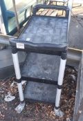 3 tier plastic trolley - L 830 x W 410 x H 950mm