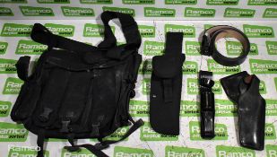Various types of ex-military black accessories - 6kg – may require repair / be incomplete