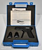 Panduit MCT hand crimping tool with Panduit CTD-156F and CTD-100F attachments