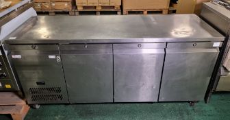 Foster stainless steel 3 door refrigerated counter - W 1835 x D 650 x H 860mm