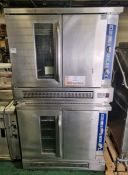 2x Falcon G7208 natural gas convection ovens (stacked) - W 1000 x D 1015 x H 1920mm